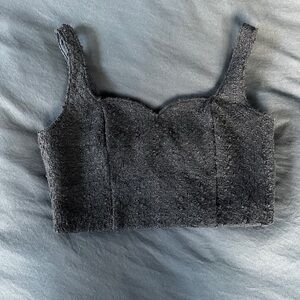 Abercrombie & Fitch Black Tweed Crop Top Size Small